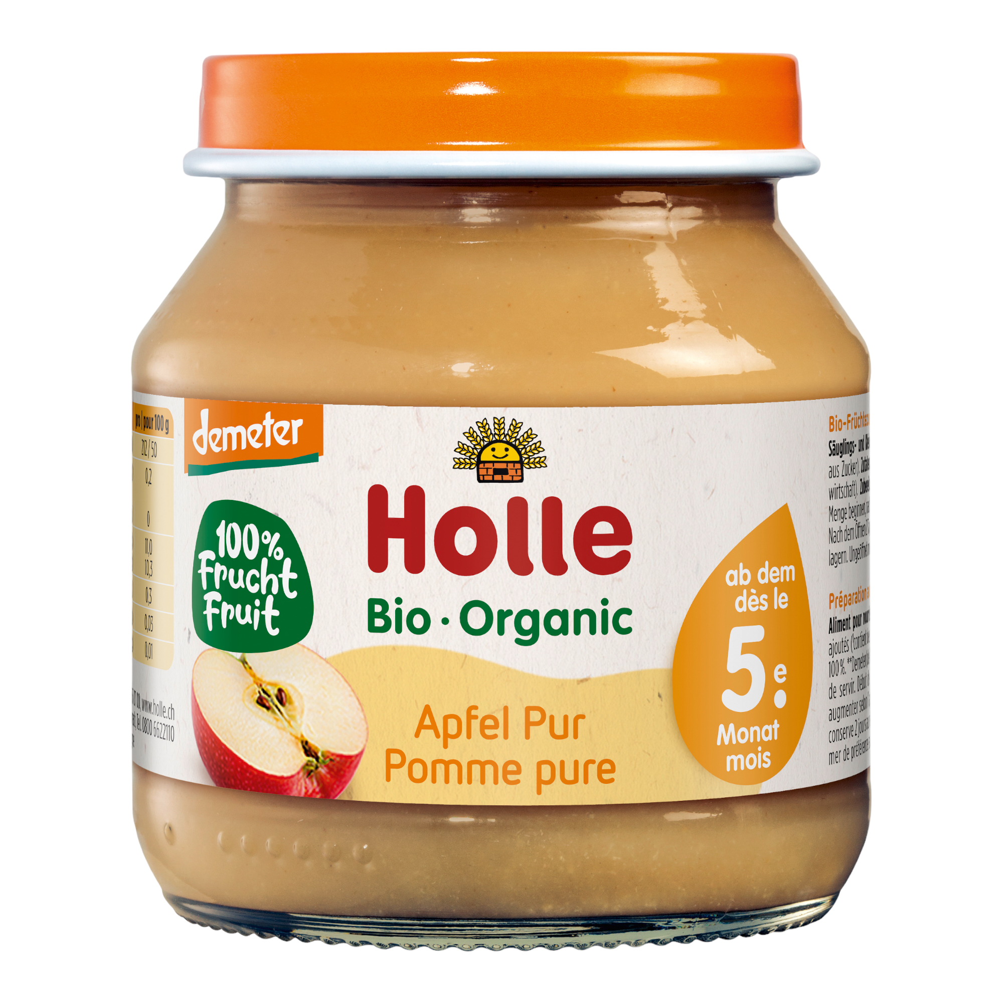 Holle Bio1 5個セット bio-apfel-pur-5m-125g-223345-