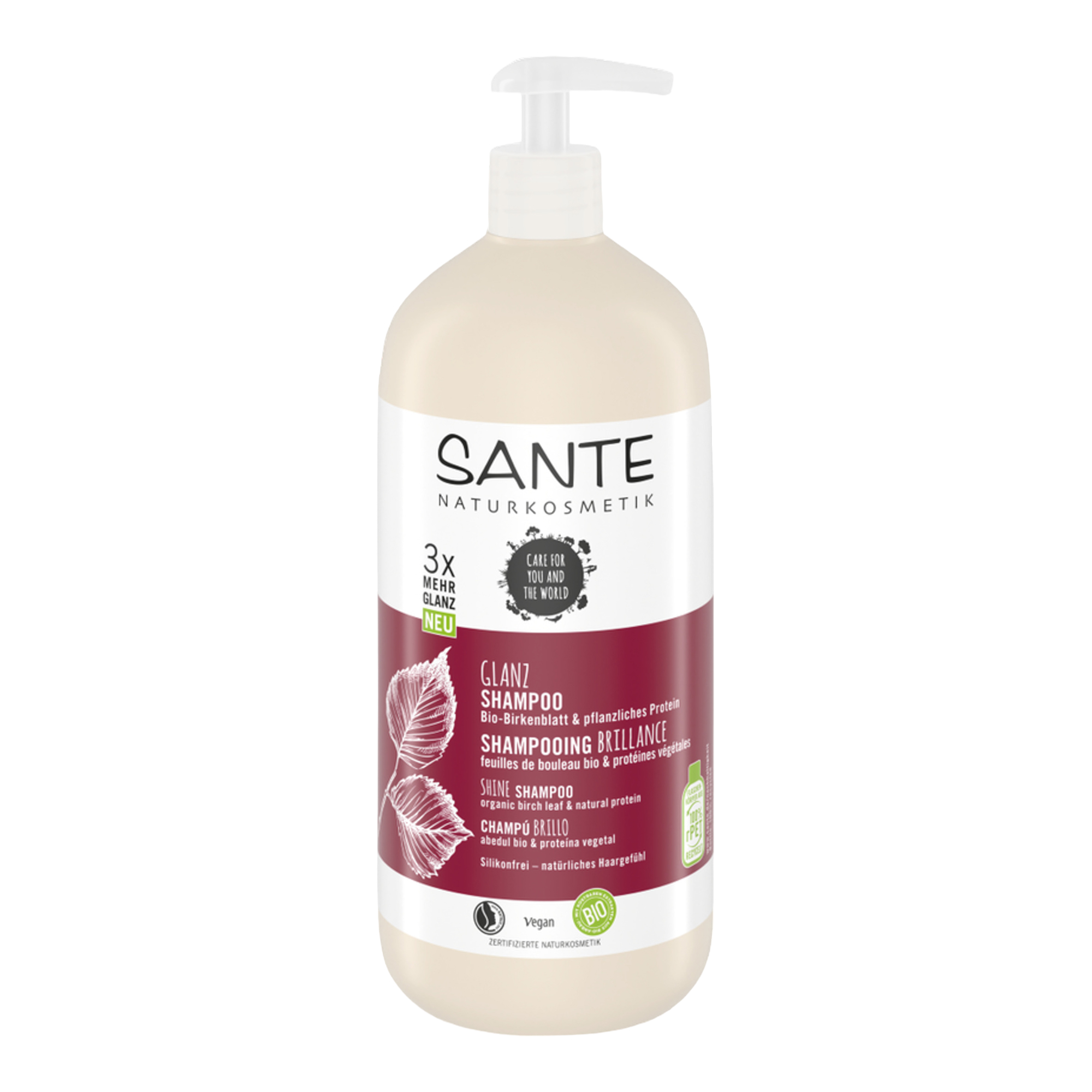 Cosmetics 500ml Natural shampoo Organic from shine Sante