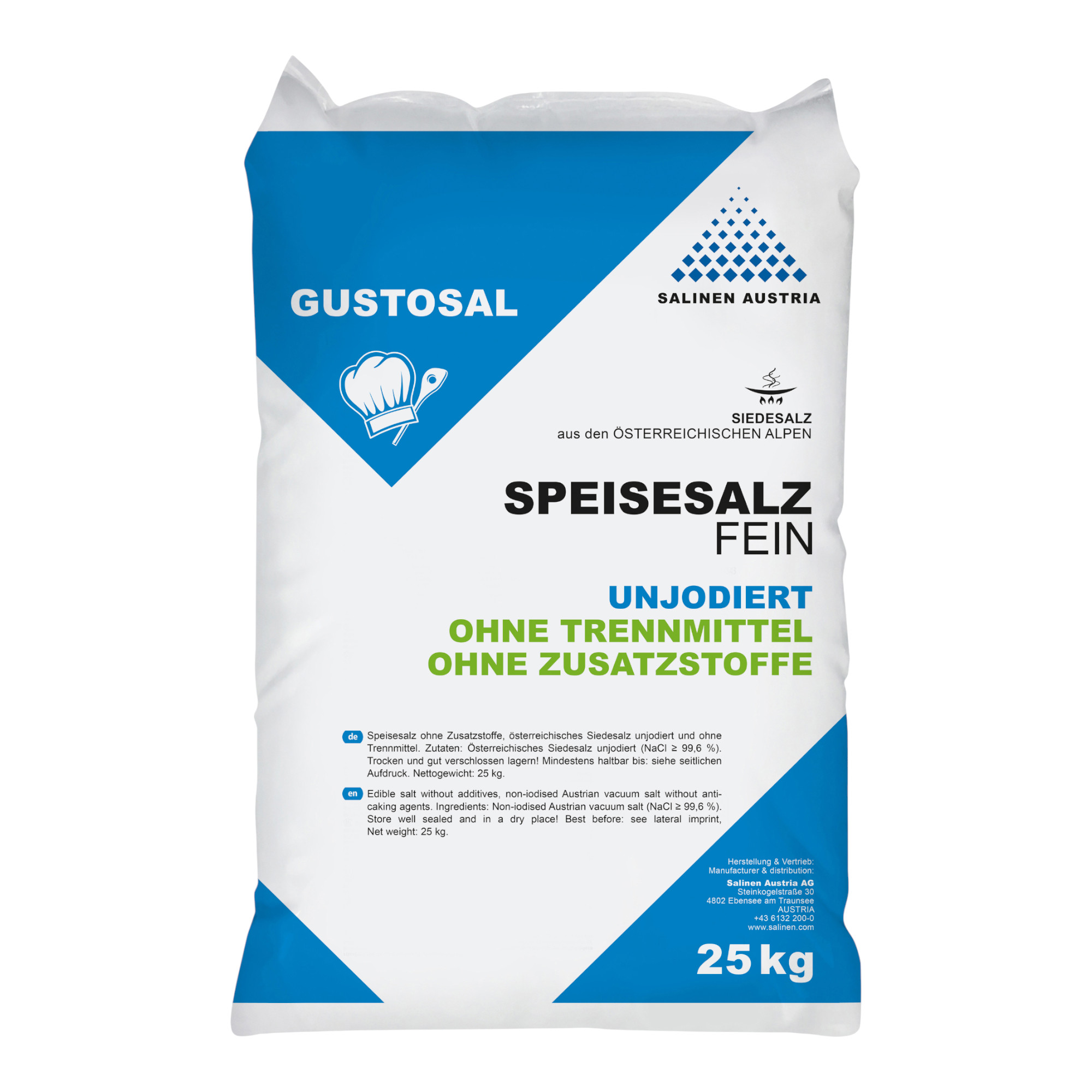 Gewerbesalz fein 25000g von Salinen Austria jetzt online bestellen!