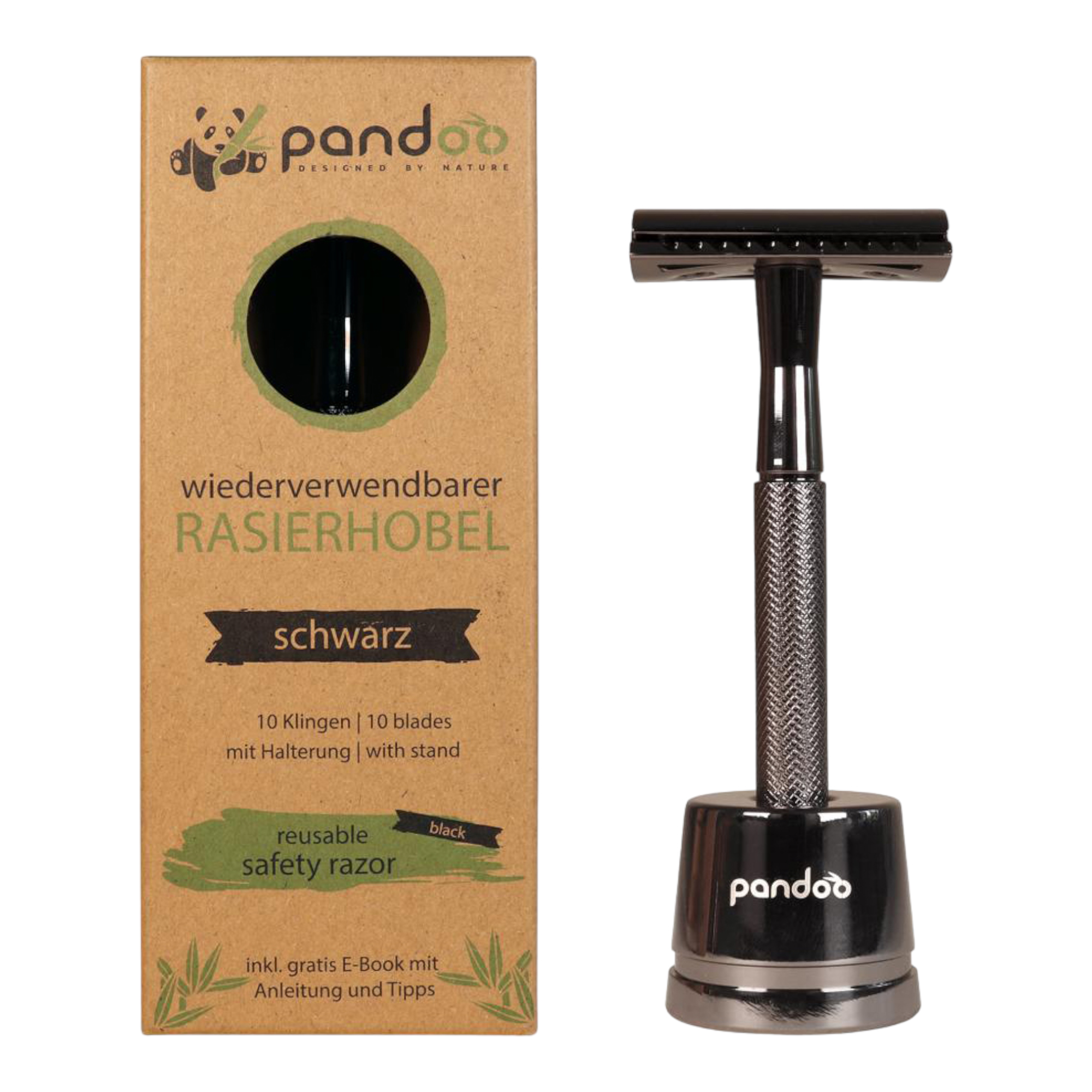 Pandoo Safety razor with Bamboo Handle - Narrow Handle