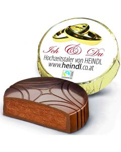 Personalized Heindl Nougat Taler with personalized label - 17g