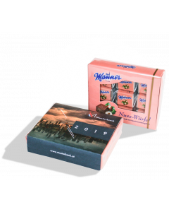 Personalized Manner nut cubes with cardboard slipcase - 115g
