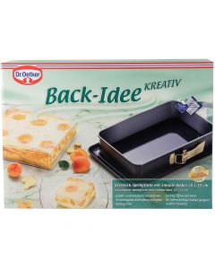Dr. Oetker Small rectangular spring mold pan with enamel serving bottom 28x18x7cm - 1 piece