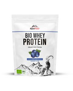 Bio Whey Protein Heidelbeere 500g - Basiert auf Kombination von Molkenprotein - natürlicher Geschmack - Für Fitness und Gesundheit von Alpenpower