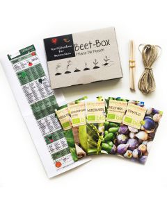 Bio Beet Box - Raritätenbox für Besondere - Saatgut Set inklusive Pflanzkalender und Zubehör - Geschenkidee für Hobbygärtner