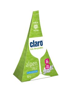 claro Alpensalz 1kg - Die grobe Körnung sorgt für einen hygienisch sauberen und kalkfreien Geschirrspüler