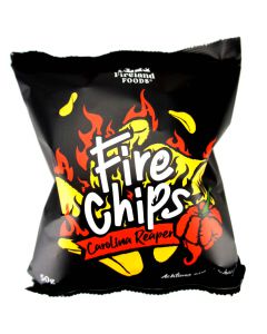 Firechips Carolina Reaper 50g - Schärfegrad 9-10/12 - Sehr scharfe Chips mit der schärfsten Chilisorte der Welt von Fireland Foods