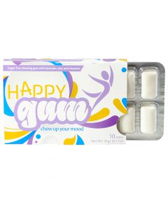 HappyGum Kaugummi Packung 9 Stück - Zuckerfreier Kaugummi mit Lavendelöl Zink und Vitaminen