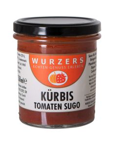 Kürbis Tomaten Sugo 350ml - pikante Sauce - ohne Zuckerzusatz - vielseitig einsetzbar - aus Kürbisfleisch und Tomaten von Wurzers