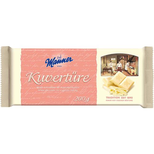 Manner Kuvertüre Weisse Schokolade - 200g