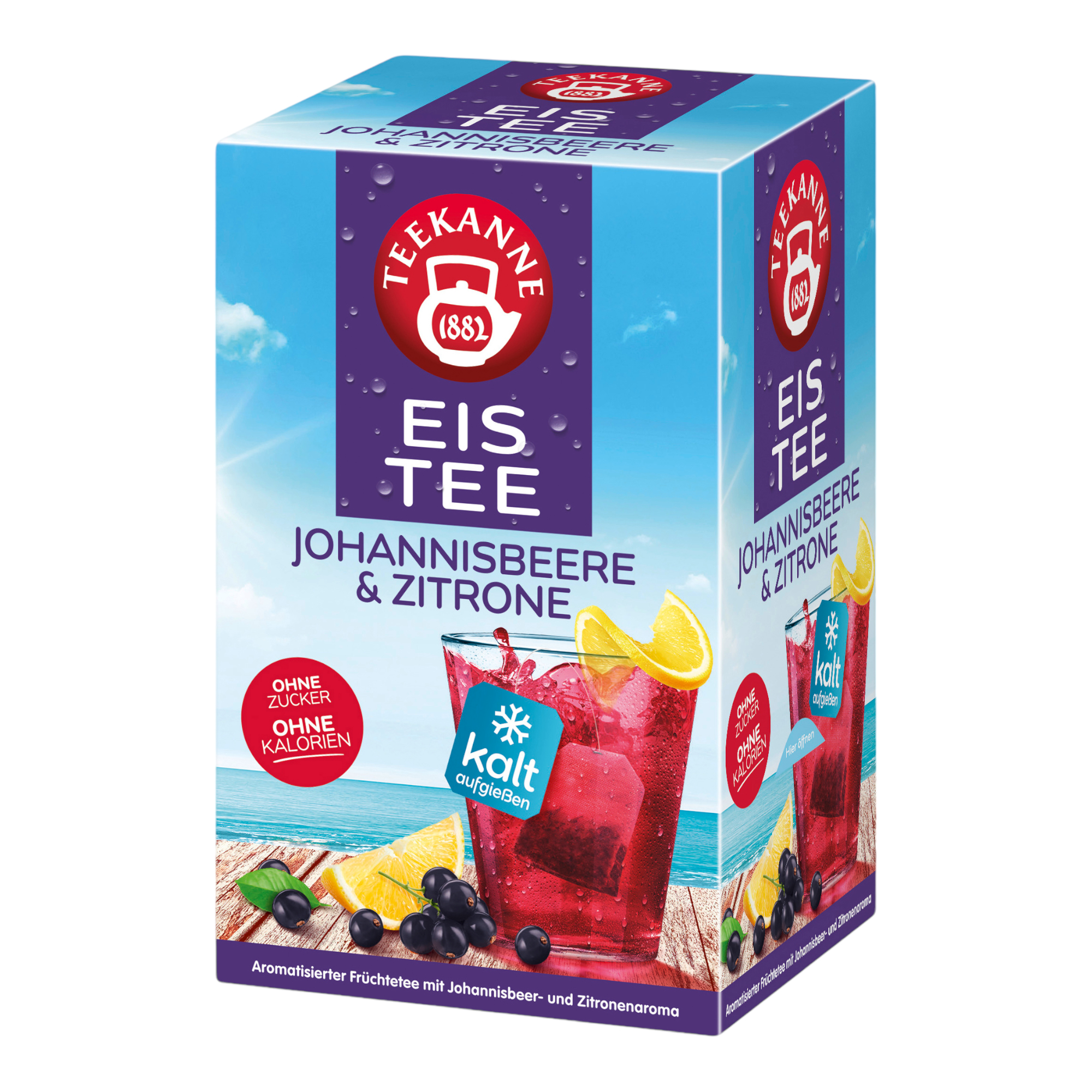 Iced tea currant lemon 18 tea bags from Teekanne – order online now!