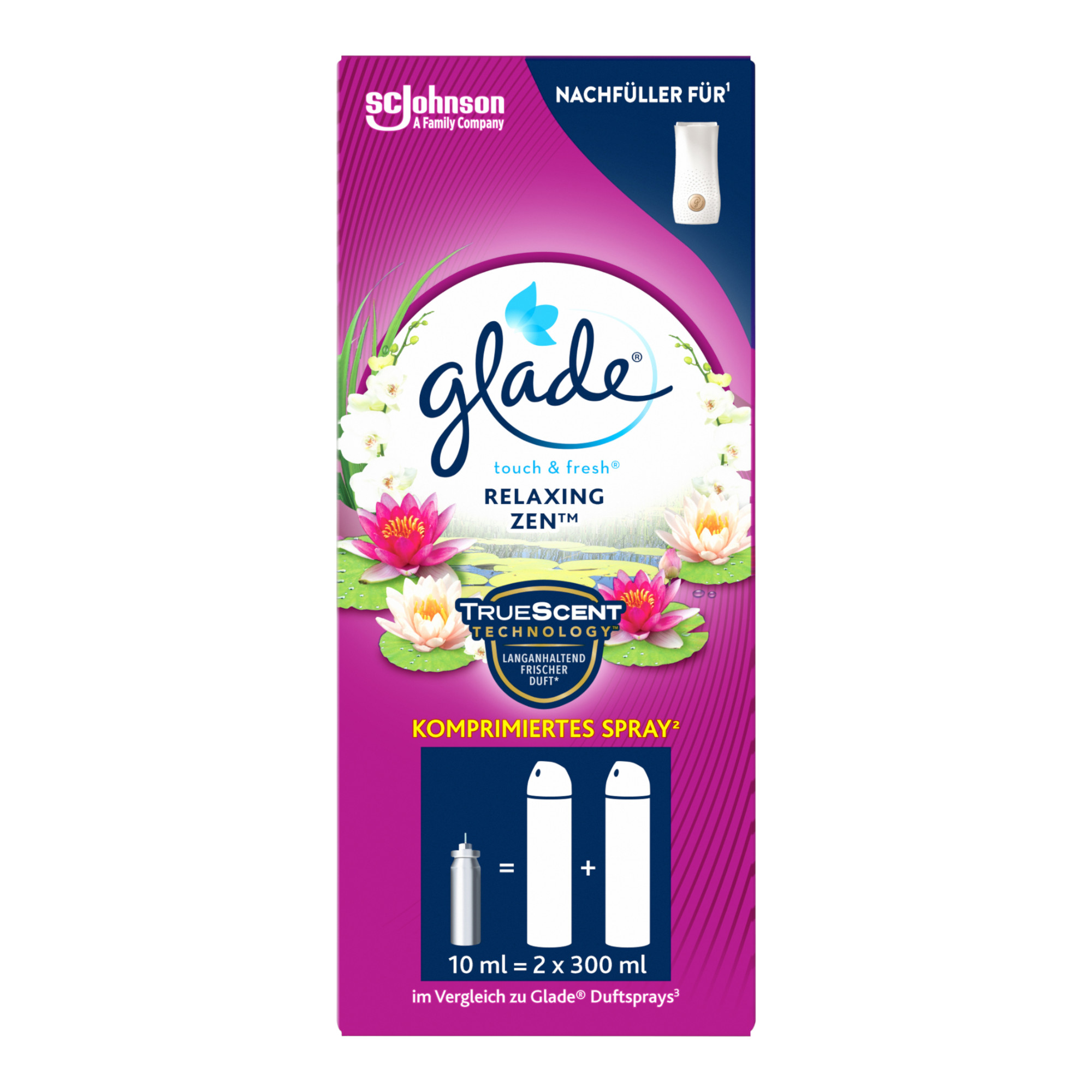 Glade Touch & Fresh (Brise One Touch) refill Air freshener mini spray Relaxing Zen 1 pack (1 x 10 ml)