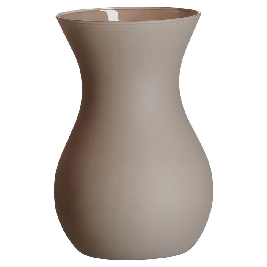 “ANNALENA” flower vase, matte brown, frosted glass, conical shape, height: 180 mm