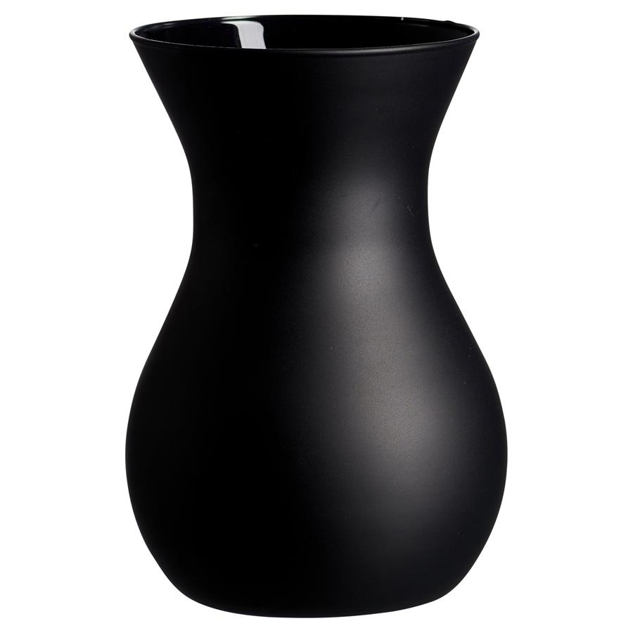 Flower vase ANNALENA, Black matt glass, conical shape, height: 180 mm